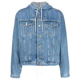 Blue Jean Jacket With Hoodie